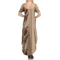 Women's Day Samoa Malu Tattoo Inspired Mix Teuila Summer Maxi Dress Vintage Tapa