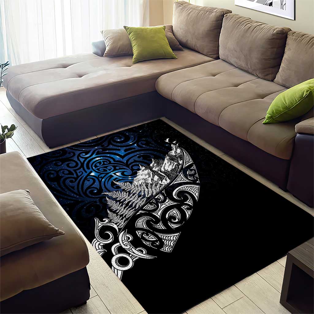 Maori Matariki Area Rug Landscape Styled Fern - Galaxy