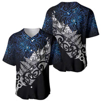 Maori Matariki Baseball Jersey Landscape Styled Fern - Galaxy