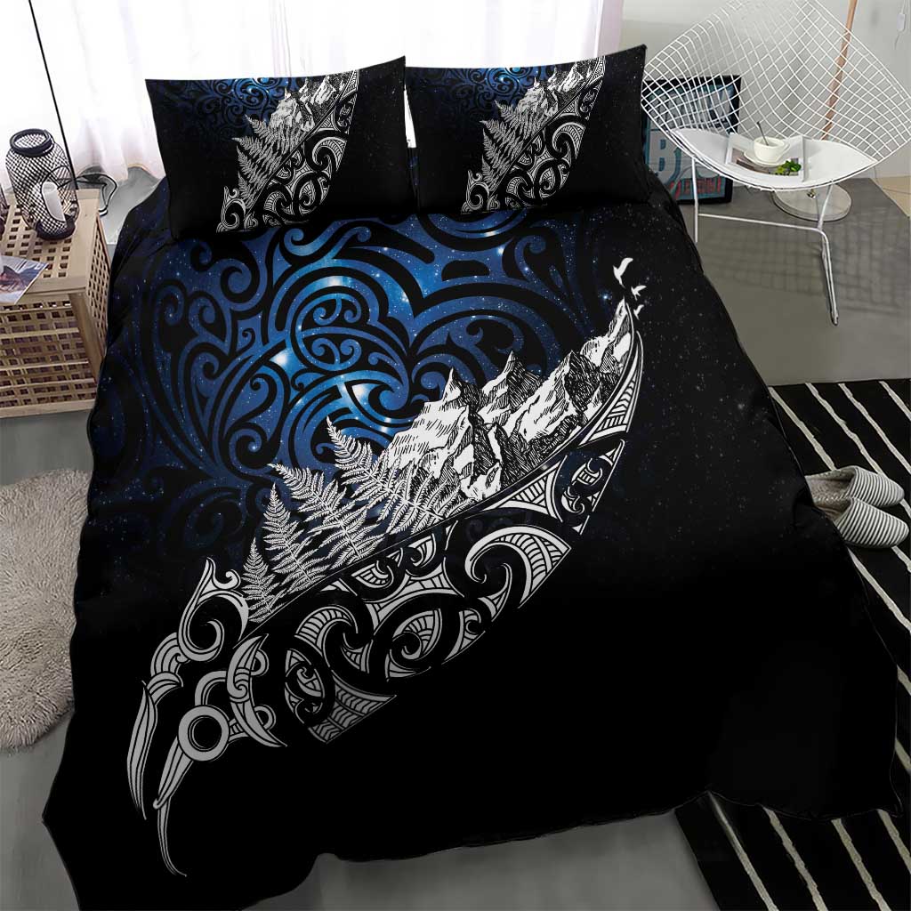 Maori Matariki Bedding Set Landscape Styled Fern - Galaxy
