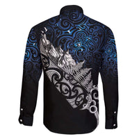 Maori Matariki Family Matching Off The Shoulder Long Sleeve Dress and Hawaiian Shirt Landscape Styled Fern - Galaxy