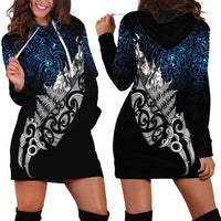 Maori Matariki Hoodie Dress Landscape Styled Fern - Galaxy