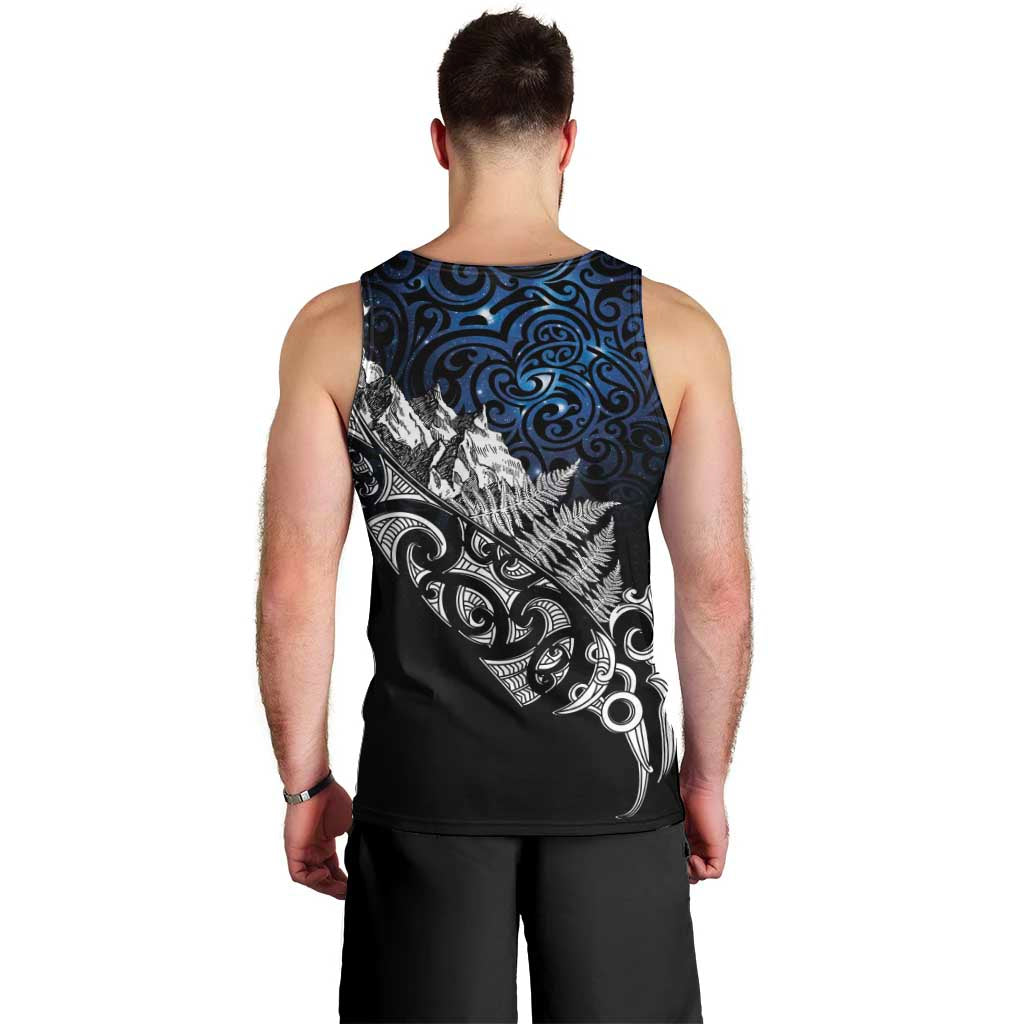 Maori Matariki Men Tank Top Landscape Styled Fern - Galaxy