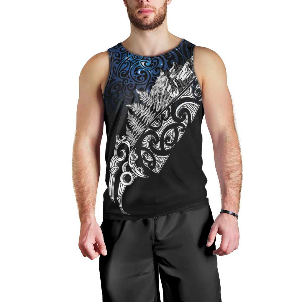 Maori Matariki Men Tank Top Landscape Styled Fern - Galaxy