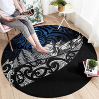 Maori Matariki Round Carpet Landscape Styled Fern - Galaxy