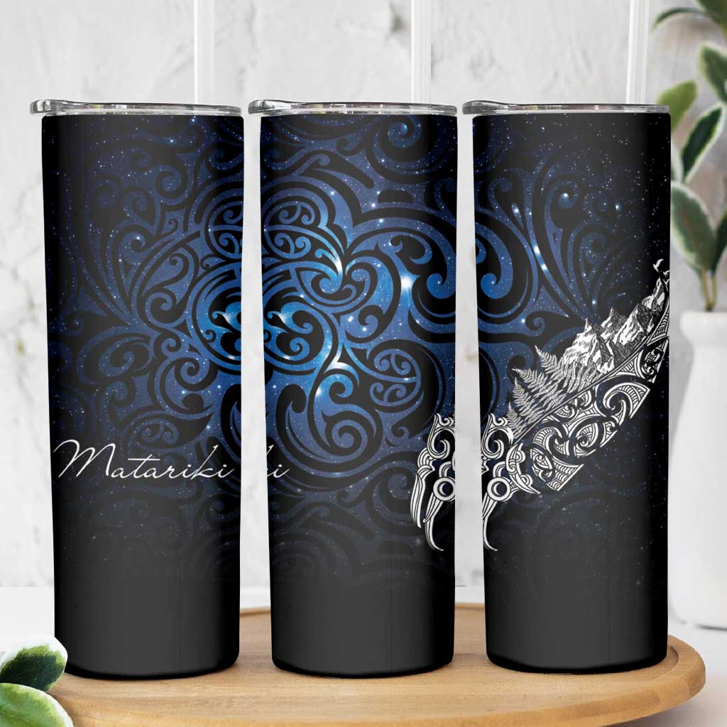 Maori Matariki Skinny Tumbler Landscape Styled Fern - Galaxy