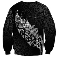 Maori Matariki Sweatshirt Landscape Styled Fern - Monochrome