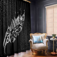 Maori Matariki Window Curtain Landscape Styled Fern - Monochrome