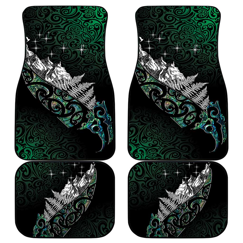 Maori Matariki Car Mats Landscape Styled Fern - Paua Shell