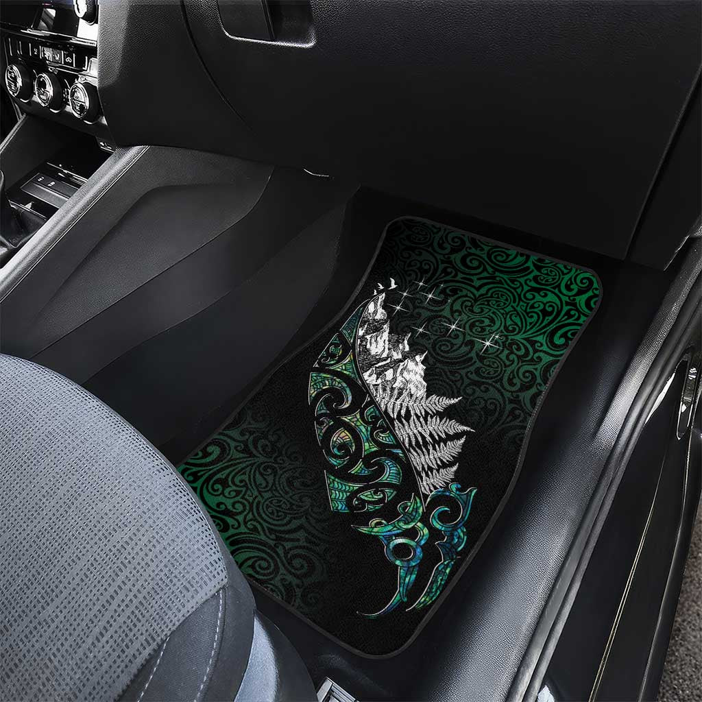 Maori Matariki Car Mats Landscape Styled Fern - Paua Shell