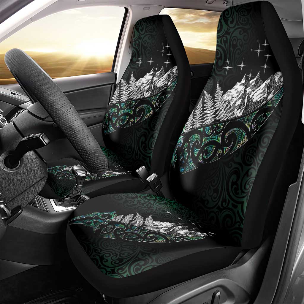 Maori Matariki Car Seat Cover Landscape Styled Fern - Paua Shell