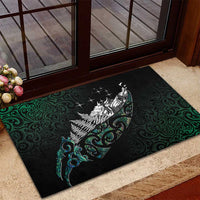Maori Matariki Rubber Doormat Landscape Styled Fern - Paua Shell