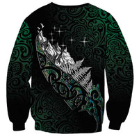 Maori Matariki Sweatshirt Landscape Styled Fern - Paua Shell