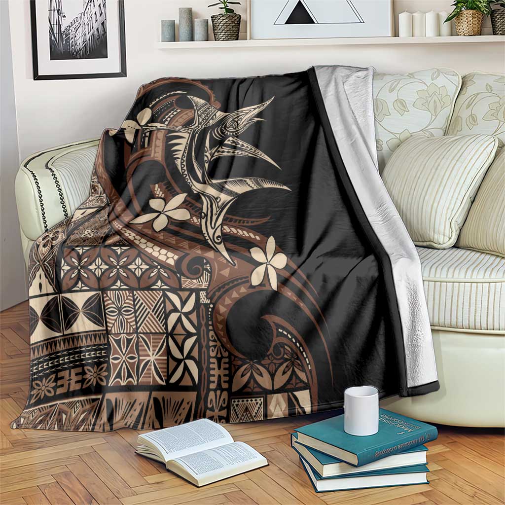 Samoa Manuia le Aso Tuto'atasi Blanket Siapo Mamanu Mix Tatau Marlin