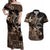 Samoa Manuia le Aso Tuto'atasi Couples Matching Off Shoulder Maxi Dress and Hawaiian Shirt Siapo Mamanu Mix Tatau Marlin