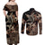 Samoa Manuia le Aso Tuto'atasi Couples Matching Off Shoulder Maxi Dress and Long Sleeve Button Shirt Siapo Mamanu Mix Tatau Marlin