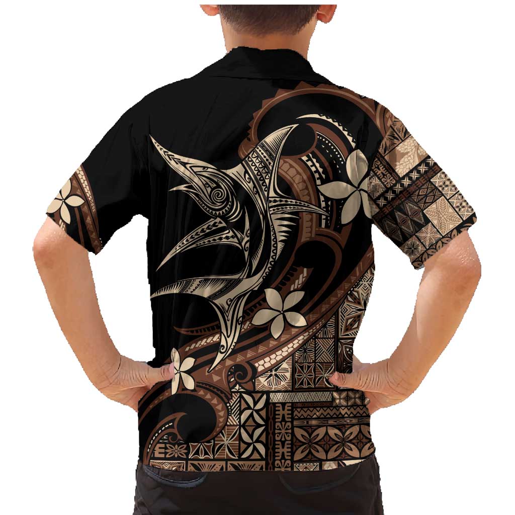 Samoa Manuia le Aso Tuto'atasi Family Matching Mermaid Dress and Hawaiian Shirt Siapo Mamanu Mix Tatau Marlin