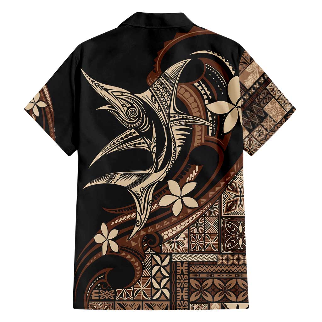 Samoa Manuia le Aso Tuto'atasi Family Matching Short Sleeve Bodycon Dress and Hawaiian Shirt Siapo Mamanu Mix Tatau Marlin