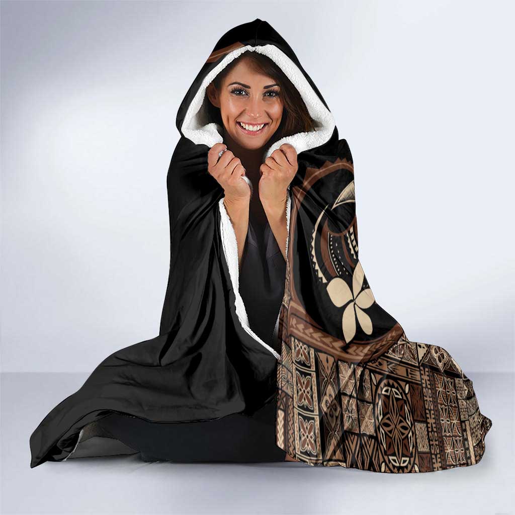 Samoa Manuia le Aso Tuto'atasi Hooded Blanket Siapo Mamanu Mix Tatau Marlin