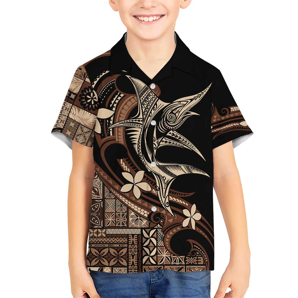 Samoa Manuia le Aso Tuto'atasi Kid Hawaiian Shirt Siapo Mamanu Mix Tatau Marlin