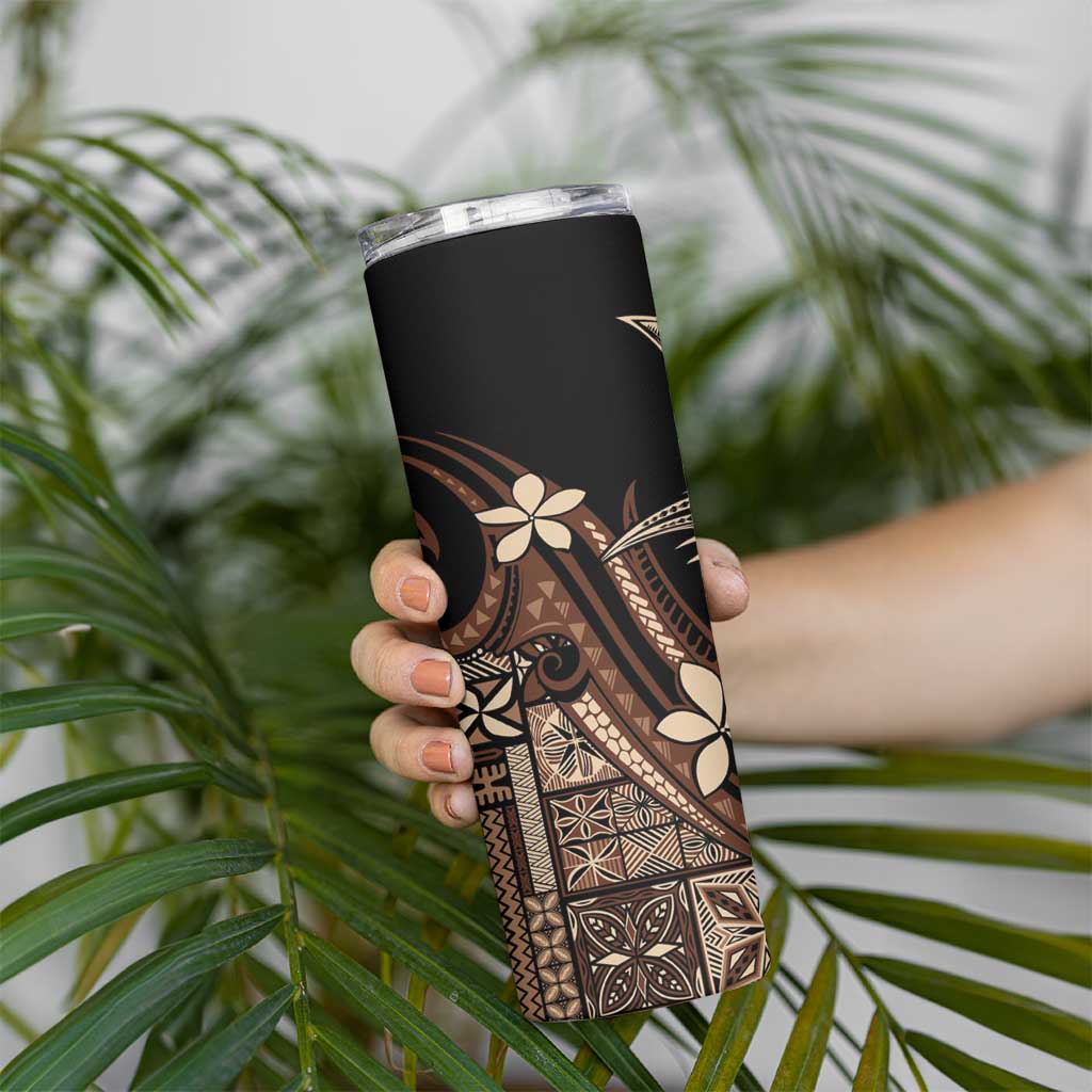 Samoa Manuia le Aso Tuto'atasi Skinny Tumbler Siapo Mamanu Mix Tatau Marlin LT7 - Polynesian Pride