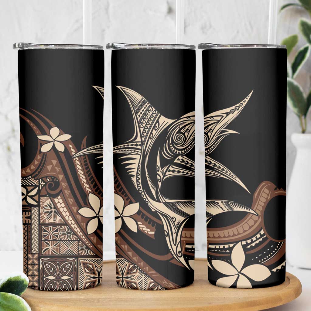 Samoa Manuia le Aso Tuto'atasi Skinny Tumbler Siapo Mamanu Mix Tatau Marlin LT7 - Polynesian Pride