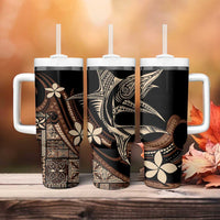 Samoa Manuia le Aso Tuto'atasi Tumbler With Handle Siapo Mamanu Mix Tatau Marlin