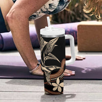 Samoa Manuia le Aso Tuto'atasi Tumbler With Handle Siapo Mamanu Mix Tatau Marlin