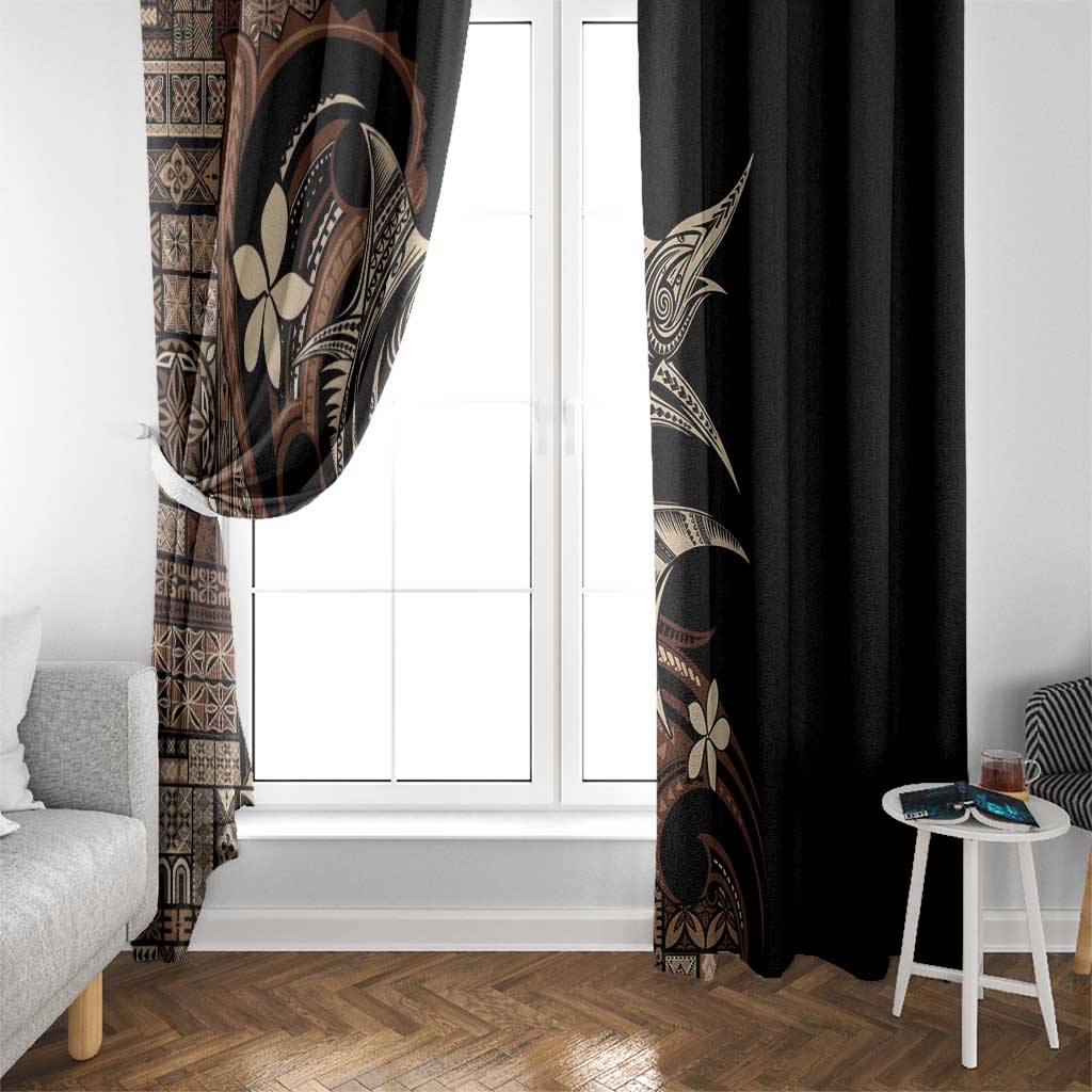 Samoa Manuia le Aso Tuto'atasi Window Curtain Siapo Mamanu Mix Tatau Marlin