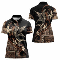 Samoa Manuia le Aso Tuto'atasi Women Polo Shirt Siapo Mamanu Mix Tatau Marlin