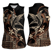 Samoa Manuia le Aso Tuto'atasi Women Sleeveless Polo Shirt Siapo Mamanu Mix Tatau Marlin