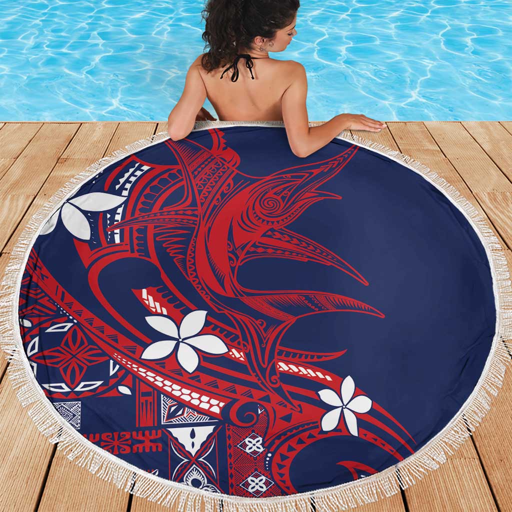 Samoa Manuia le Aso Tuto'atasi Beach Blanket Siapo Mamanu Mix Tatau Marlin - Flag Color