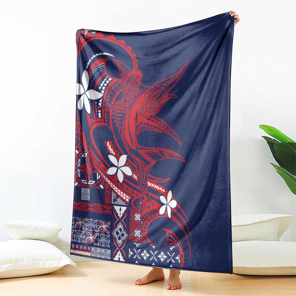 Samoa Manuia le Aso Tuto'atasi Blanket Siapo Mamanu Mix Tatau Marlin - Flag Color