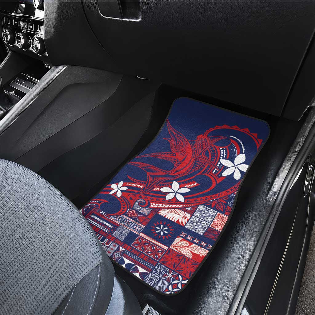 Samoa Manuia le Aso Tuto'atasi Car Mats Siapo Mamanu Mix Tatau Marlin - Flag Color