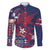Samoa Manuia le Aso Tuto'atasi Family Matching Long Sleeve Bodycon Dress and Hawaiian Shirt Siapo Mamanu Mix Tatau Marlin - Flag Color