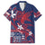 Samoa Manuia le Aso Tuto'atasi Family Matching Off Shoulder Maxi Dress and Hawaiian Shirt Siapo Mamanu Mix Tatau Marlin - Flag Color