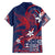 Samoa Manuia le Aso Tuto'atasi Family Matching Off Shoulder Maxi Dress and Hawaiian Shirt Siapo Mamanu Mix Tatau Marlin - Flag Color