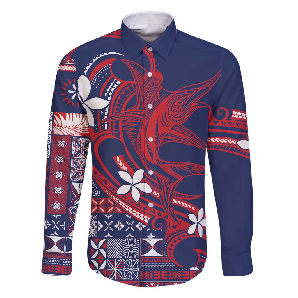 Samoa Manuia le Aso Tuto'atasi Family Matching Tank Maxi Dress and Hawaiian Shirt Siapo Mamanu Mix Tatau Marlin - Flag Color