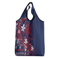 Samoa Manuia le Aso Tuto'atasi Grocery Bag Siapo Mamanu Mix Tatau Marlin - Flag Color