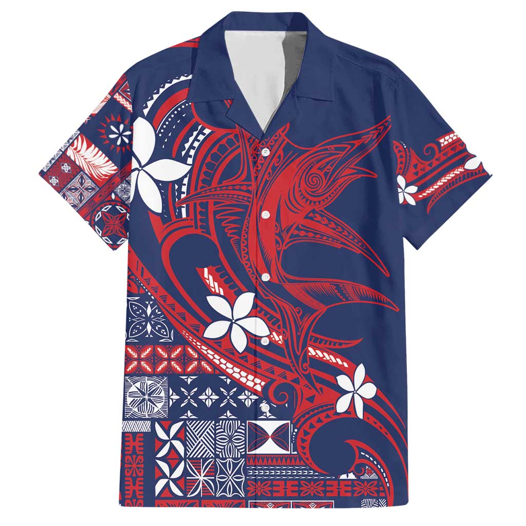Samoa Manuia le Aso Tuto'atasi Hawaiian Shirt Siapo Mamanu Mix Tatau Marlin - Flag Color