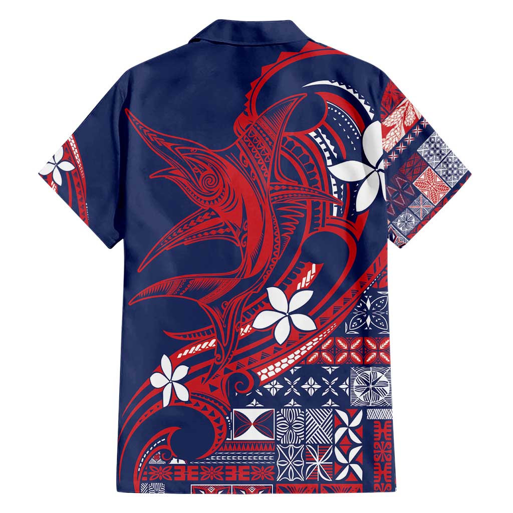 Samoa Manuia le Aso Tuto'atasi Hawaiian Shirt Siapo Mamanu Mix Tatau Marlin - Flag Color