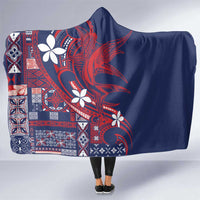 Samoa Manuia le Aso Tuto'atasi Hooded Blanket Siapo Mamanu Mix Tatau Marlin - Flag Color