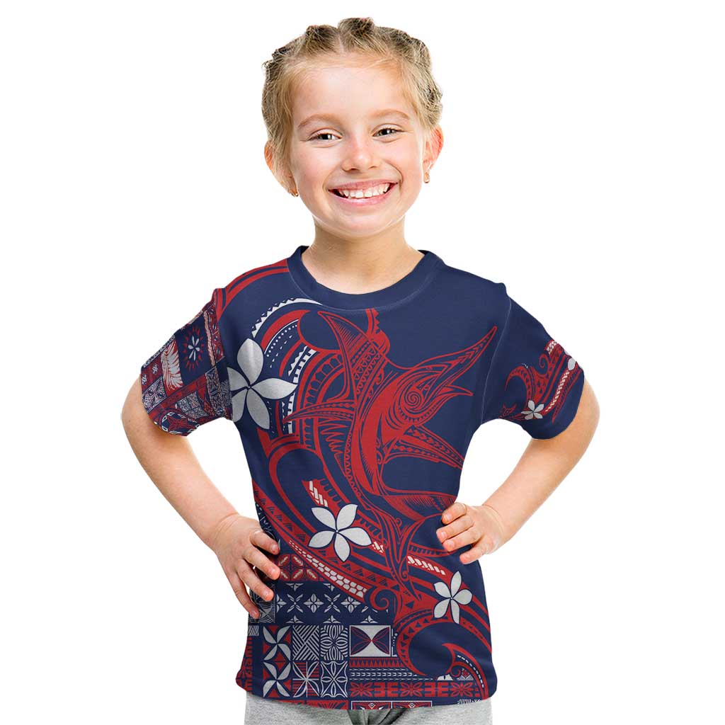 Samoa Manuia le Aso Tuto'atasi Kid T Shirt Siapo Mamanu Mix Tatau Marlin - Flag Color