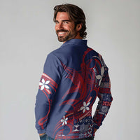 Samoa Manuia le Aso Tuto'atasi Long Sleeve Polo Shirt Siapo Mamanu Mix Tatau Marlin - Flag Color
