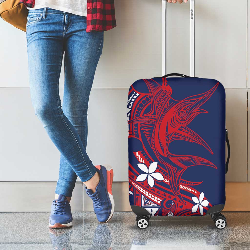 Samoa Manuia le Aso Tuto'atasi Luggage Cover Siapo Mamanu Mix Tatau Marlin - Flag Color