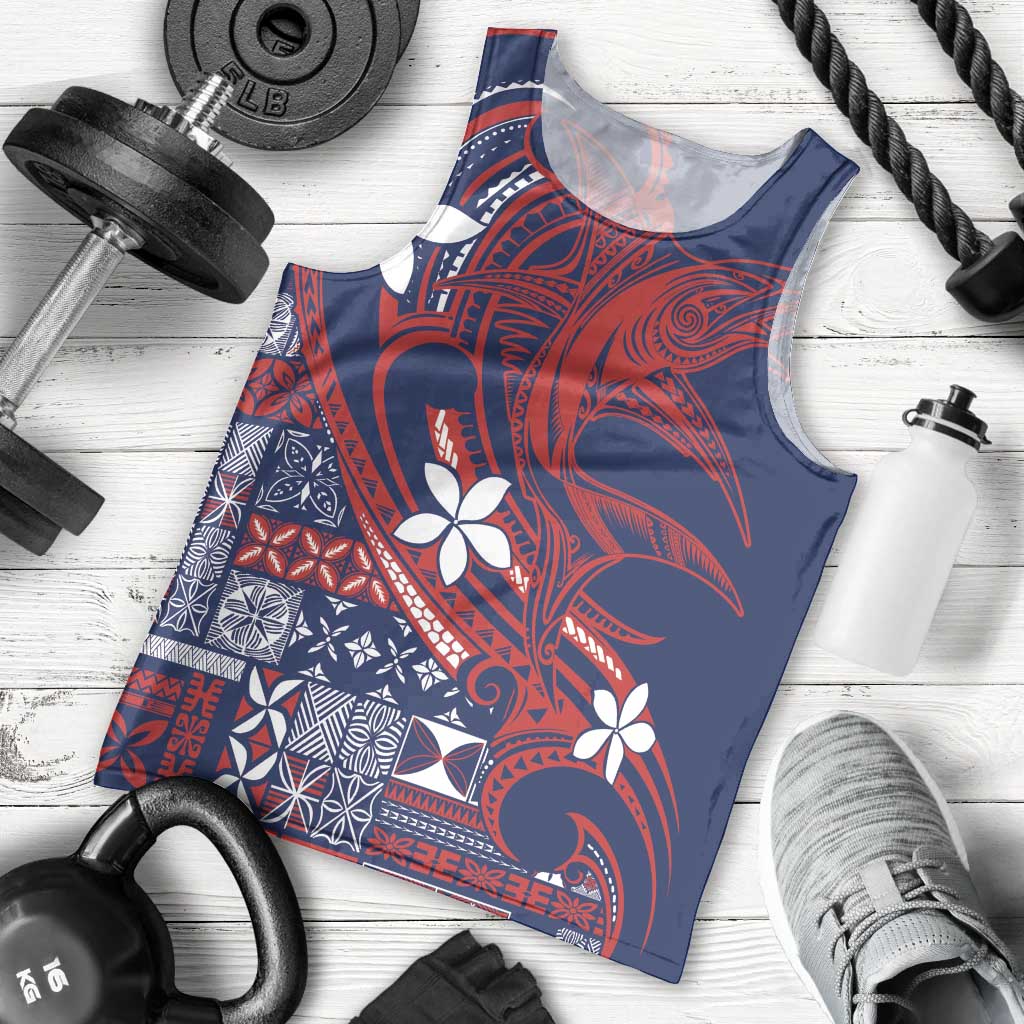 Samoa Manuia le Aso Tuto'atasi Men Tank Top Siapo Mamanu Mix Tatau Marlin - Flag Color