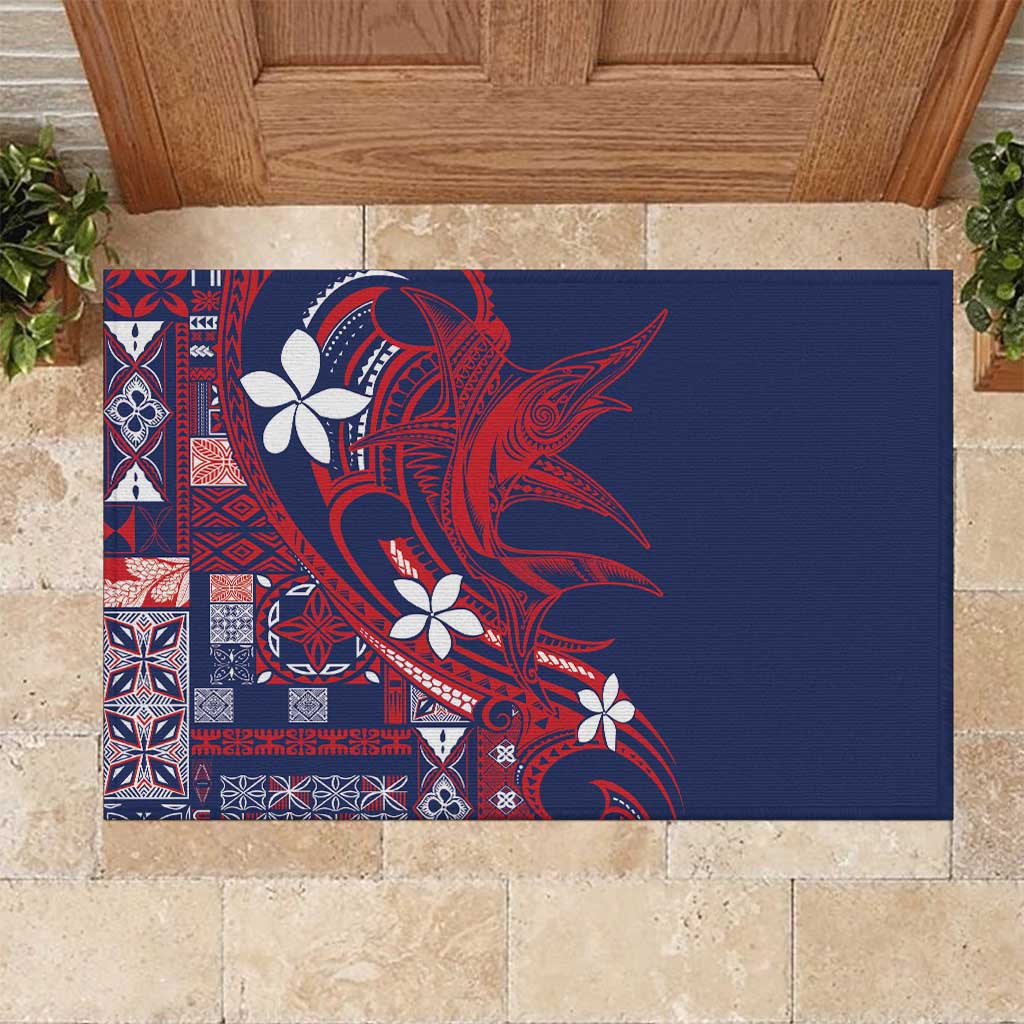 Samoa Manuia le Aso Tuto'atasi Rubber Doormat Siapo Mamanu Mix Tatau Marlin - Flag Color