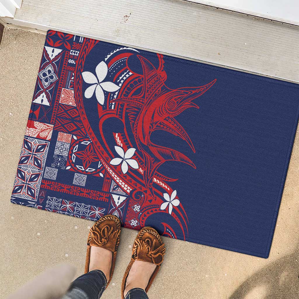Samoa Manuia le Aso Tuto'atasi Rubber Doormat Siapo Mamanu Mix Tatau Marlin - Flag Color