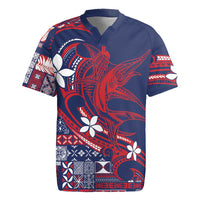Samoa Manuia le Aso Tuto'atasi Rugby Jersey Siapo Mamanu Mix Tatau Marlin - Flag Color