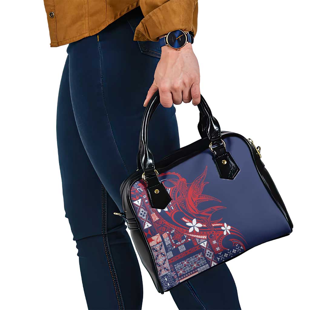 Samoa Manuia le Aso Tuto'atasi Shoulder Handbag Siapo Mamanu Mix Tatau Marlin - Flag Color